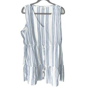 J. Crew Dress Women's XL Shimmer Striped Beach Tiered Beach Dress BY491